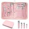 26-Piece Professional Manicure Set, Features Stainless Steel Tools, Carbon Steel Clippers & Travel Case for Women's Home and Travel Grooming,Mother's Day Gifts(Pink)